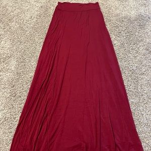 Juniors deep red long skirt